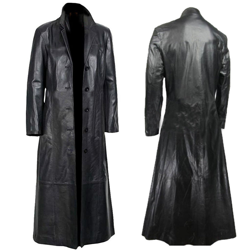 Motorcycle Men's Duster Fur Coat - WOMONA.COM