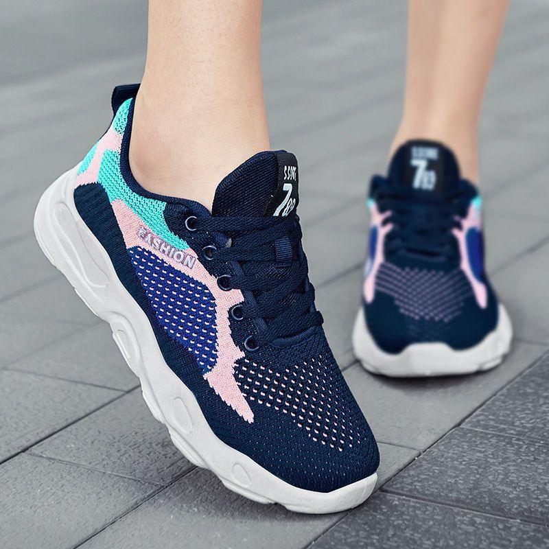 Casual Colorblock Lace-up Sneakers Women - WOMONA.COM