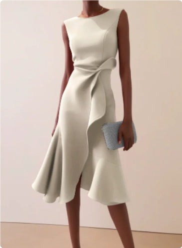 Sleeveless Twist-Waist A-Line Midi Dress – product image 4