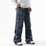 Multi-Pocket Workwear Jeans For Men And Women - WOMONA.COM