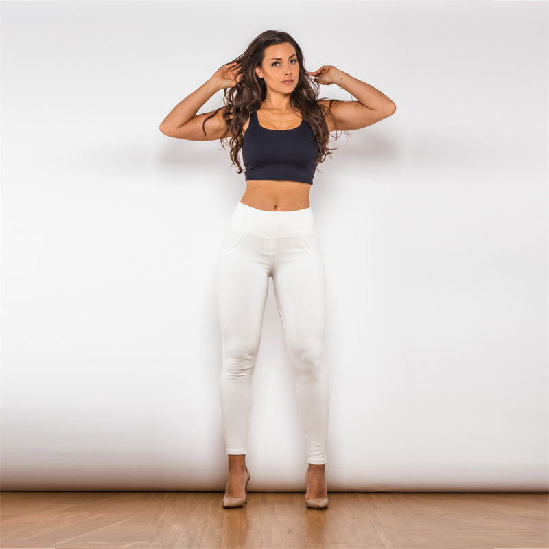 shascullfites melody white cotton leggings high waist - WOMONA.COM