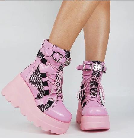 Platform Gothic Mid-calf Boots For Women Boots - WOMONA.COM