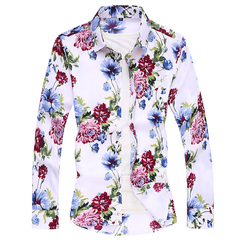 Summer New Men  Shirt Large Size Printing