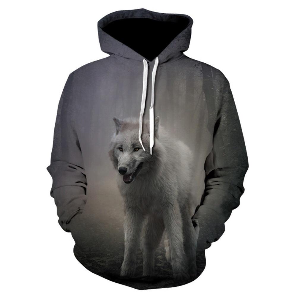 Fall Pullover Hoodie Pitbull Pattern Casual Top - WOMONA.COM