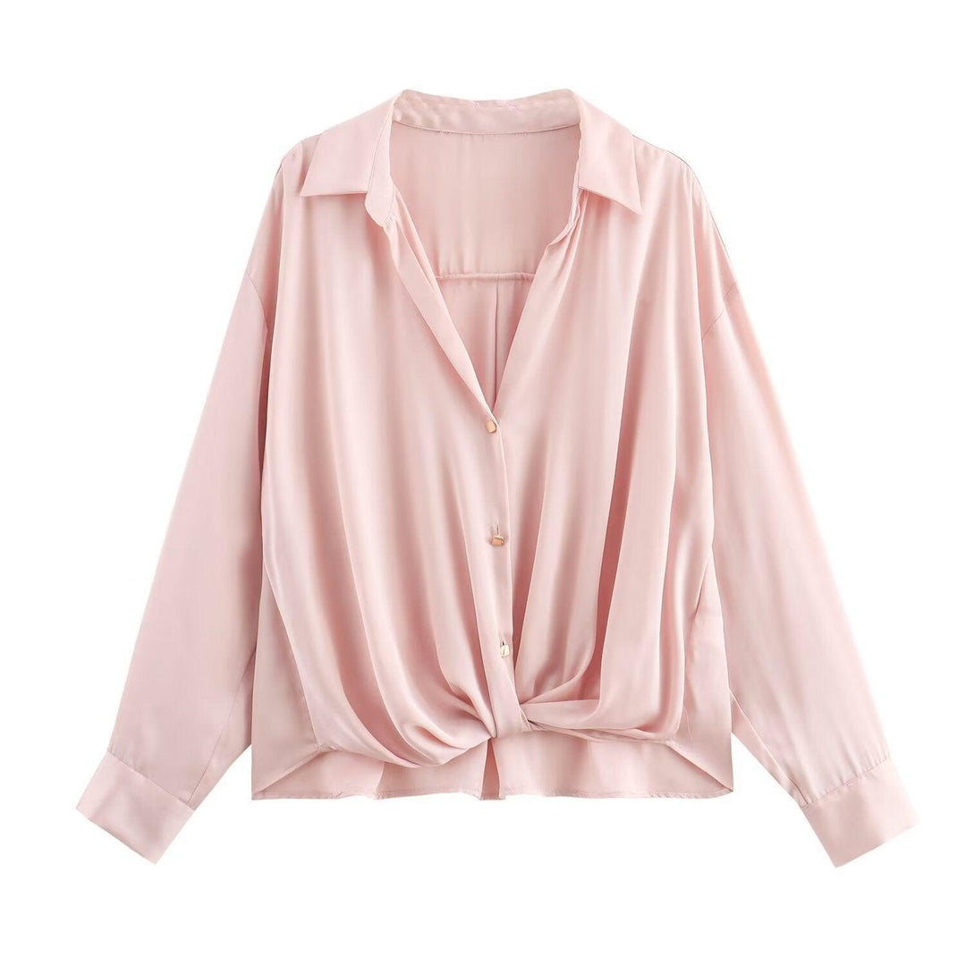 Stylish Temperament Long Sleeves Shirt - WOMONA.COM