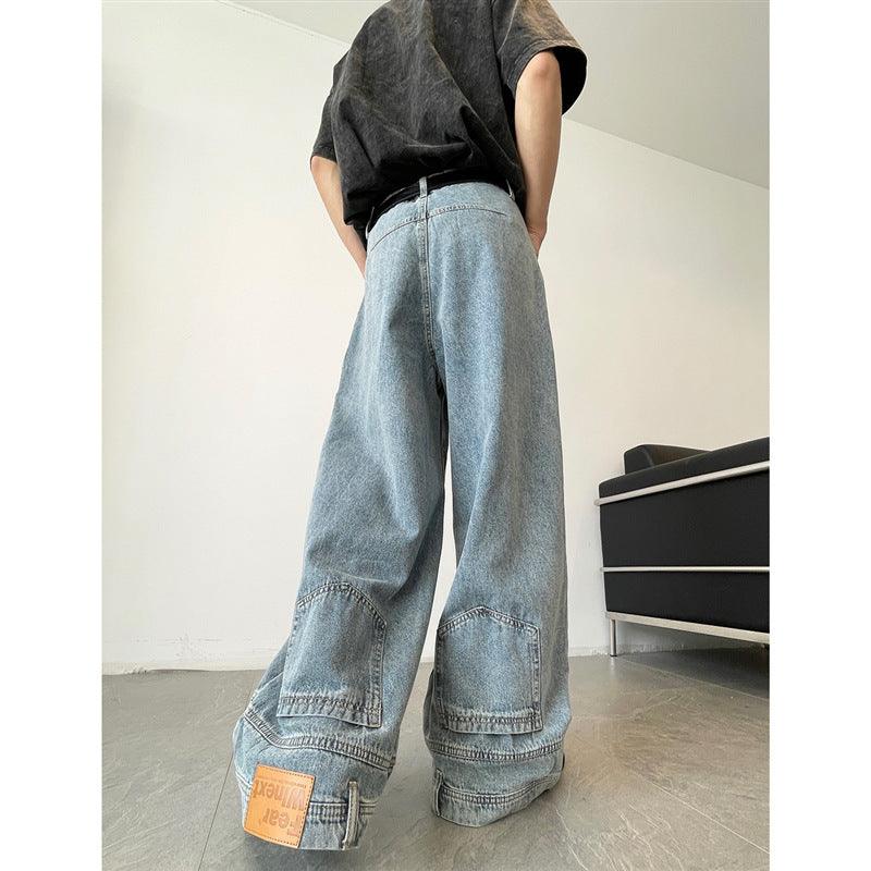 All-match High-grade Washed Wide Leg Retro Trousers - WOMONA.COM