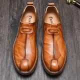 Casual leather shoes men loafers - WOMONA.COM