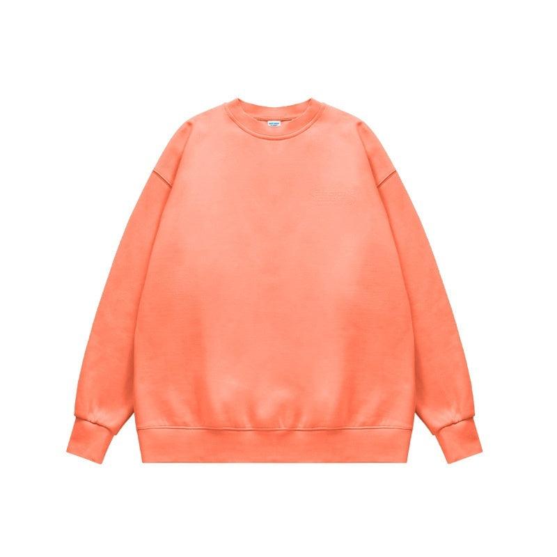 Gel Printing Round Neck Fleece-lined Sweater - WOMONA.COM
