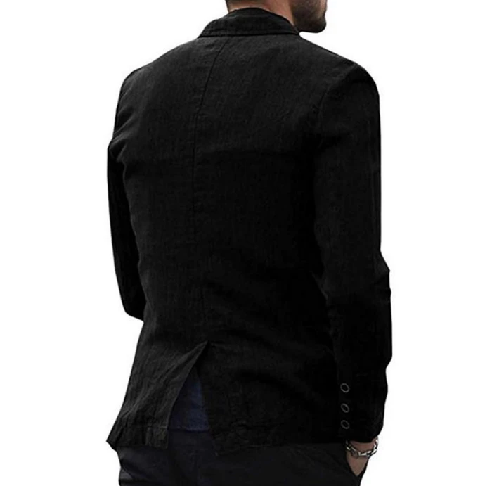 autumn Solid for Men Cotton Thin Suits Blazers Jacket coa - WOMONA.COM