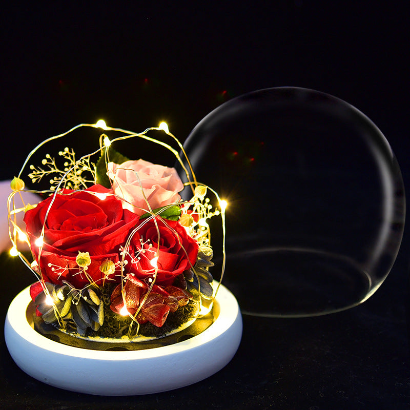 Eternal Flower Rose Glass Cover Gift Box - WOMONA.COM