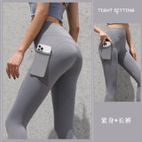 Gym Sport Seamless Leggings With Pockets Push Up High Waist Pants - WOMONA.COM