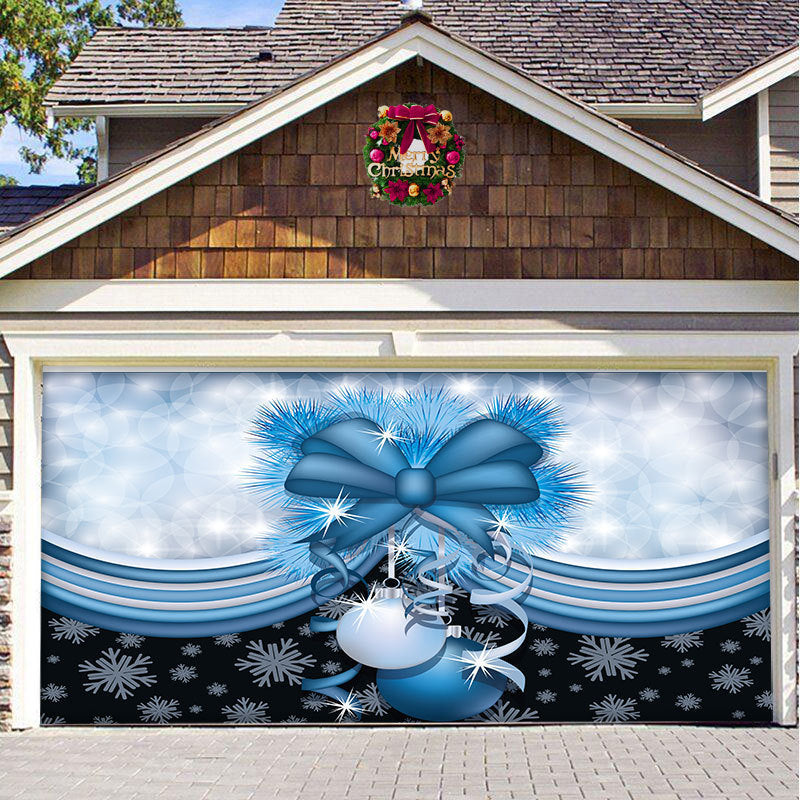 Christmas Background Hanging Cloth Garage Door Patch Holiday Party