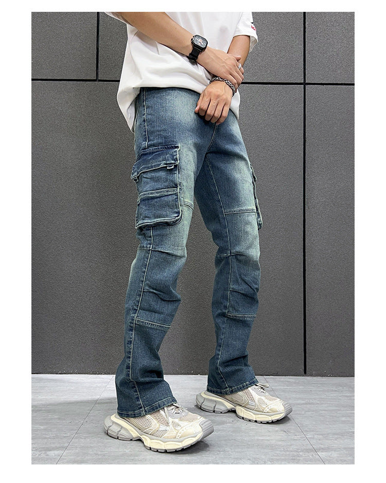 Multi-Pocket Workwear Jeans Men's - WOMONA.COM