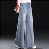 Raw Hem Wide Legs Jeans For Women - WOMONA.COM