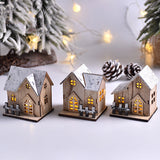 LED Luminous Wooden Christmas Small House - WOMONA.COM