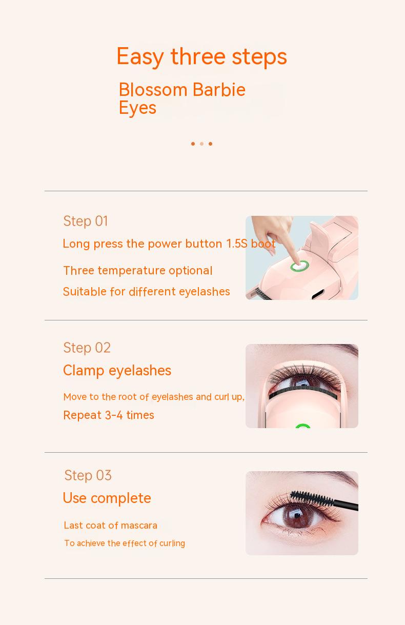 Charging Port Three-speed Temperature Control Electric Eyelash Curler - WOMONA.COM