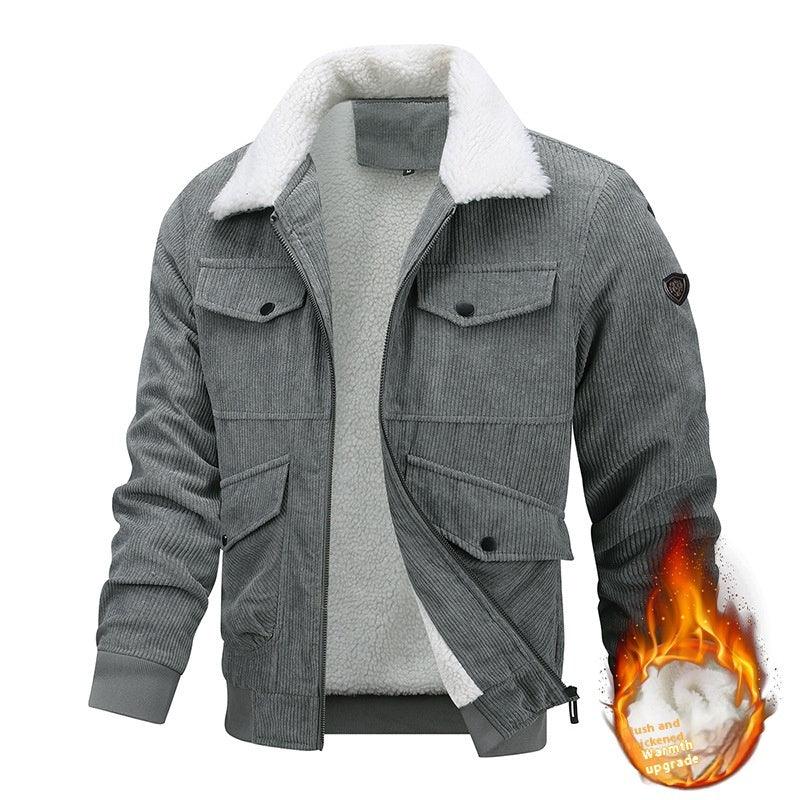 Winter Lapel Fleece Jacket With Pockets - WOMONA.COM