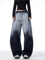 Gradient Tie-dye Machete Jeans Women's Wide-leg Trousers