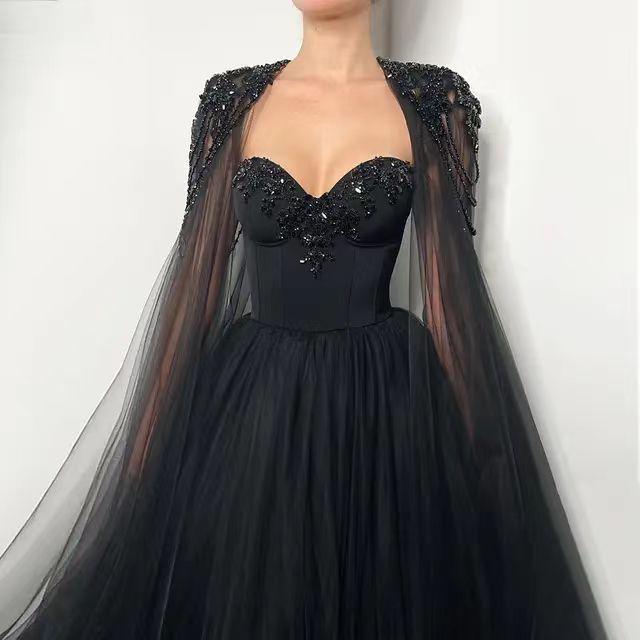 Black Evening Gown Daily Style - WOMONA.COM