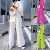 Lady Temperament Casual Suit Wide Leg Pants Two-piece Suit - WOMONA.COM