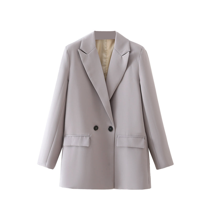 Women's Multicolor Double Breasted Coat Suit - WOMONA.COM