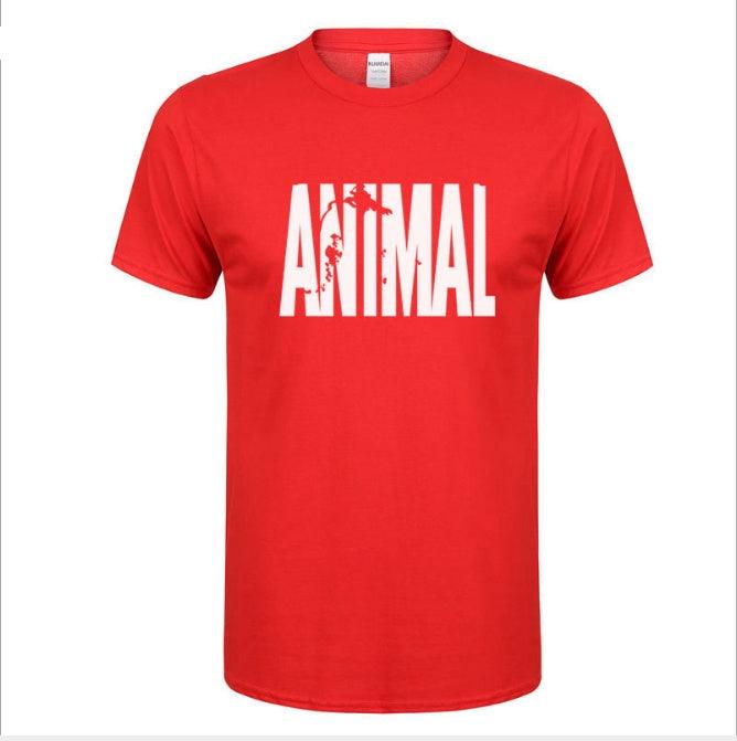 summer leisure ANIMAL alphabet print collar T-shirt pure cotton - WOMONA.COM