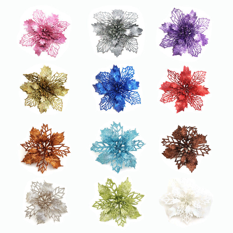 Glitter Artifical Christmas Flowers