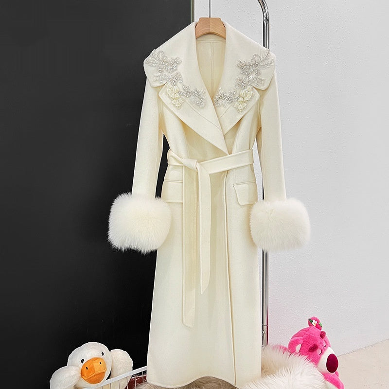Women's long reversible slim winter coat