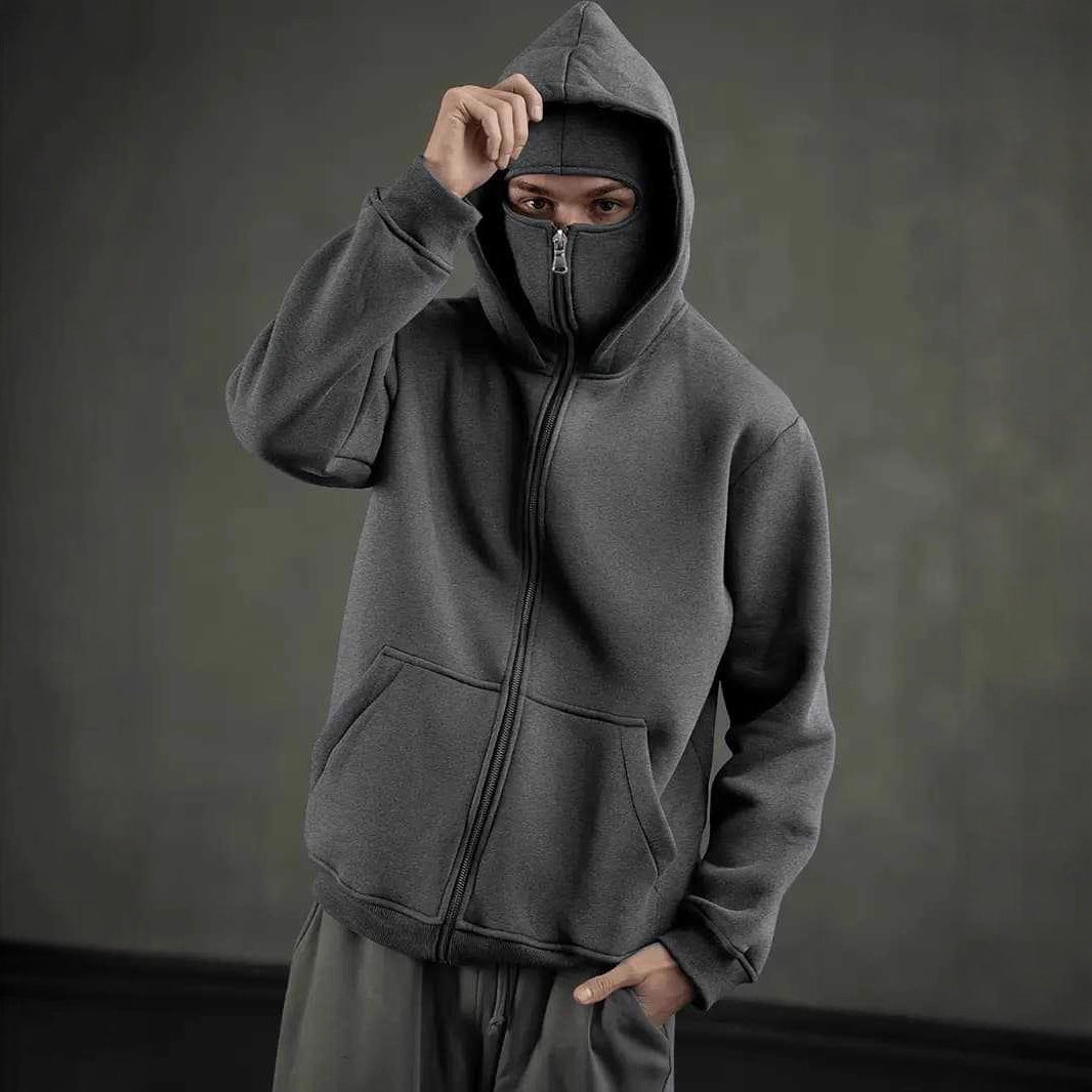 Polyester Men's Casual Long-sleeved Pullover Sweatshirt
