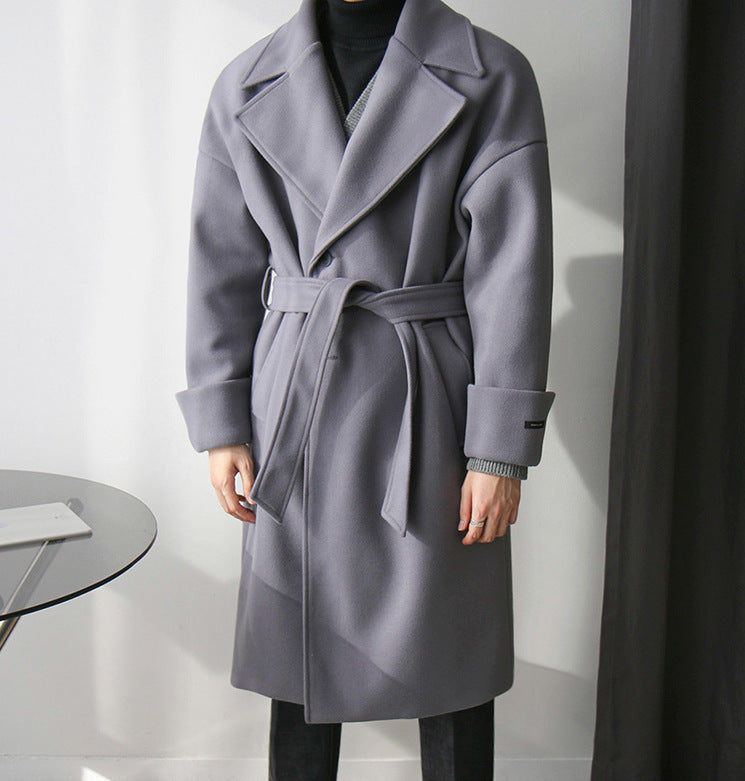 Trendy Gentleman's Wool Thickened Men's Coat - WOMONA.COM