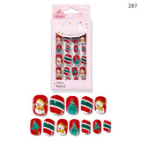 Christmas Cute Children Nails 24 Pieces Wearable - WOMONA.COM