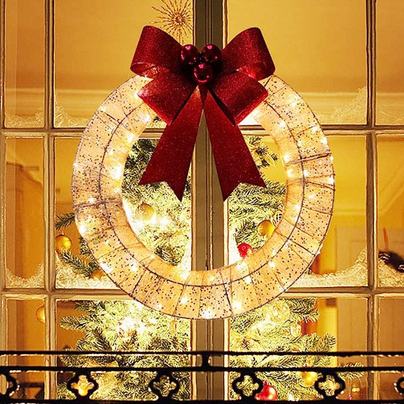 LED Christmas Wreath with Bow, 50 cm