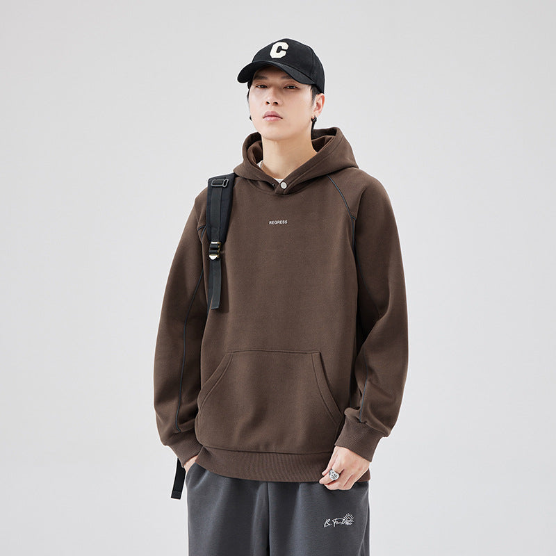 Autumn And Winter New Heavy Hooded Sweater Men's Fleece-lined Thickened Versatile Pullover Top