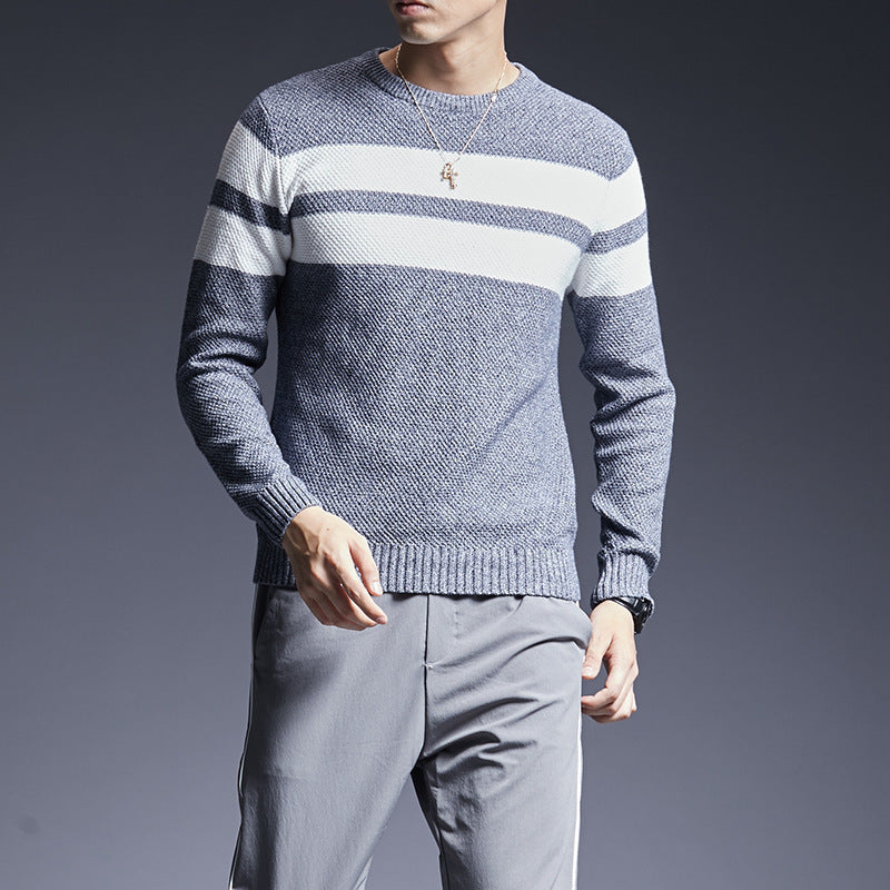 All-match Striped Sweater Men