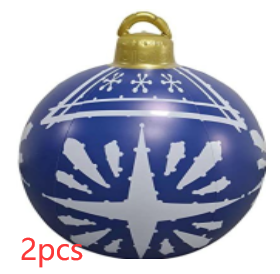 Christmas Ornament Ball Outdoor Pvc 60CM Inflatable Decorated Ball - WOMONA.COM