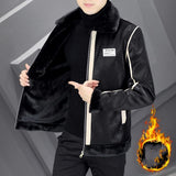 Warm With Velvet Thickened Suede Leather Coat - WOMONA.COM