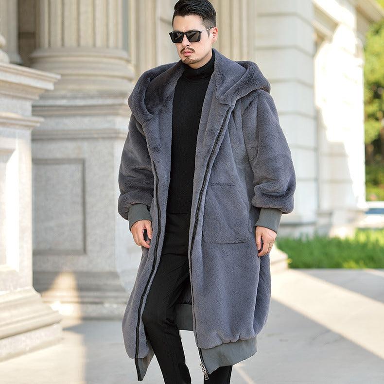 Mid-length Coat Imitation Fur Thick Warm Jacket - WOMONA.COM