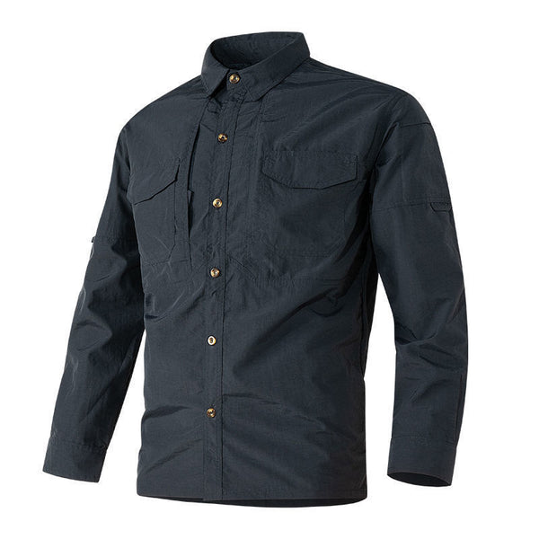 Long Sleeve Shirt Men's Multi-pocket Workwear Short Sleeve Shirt