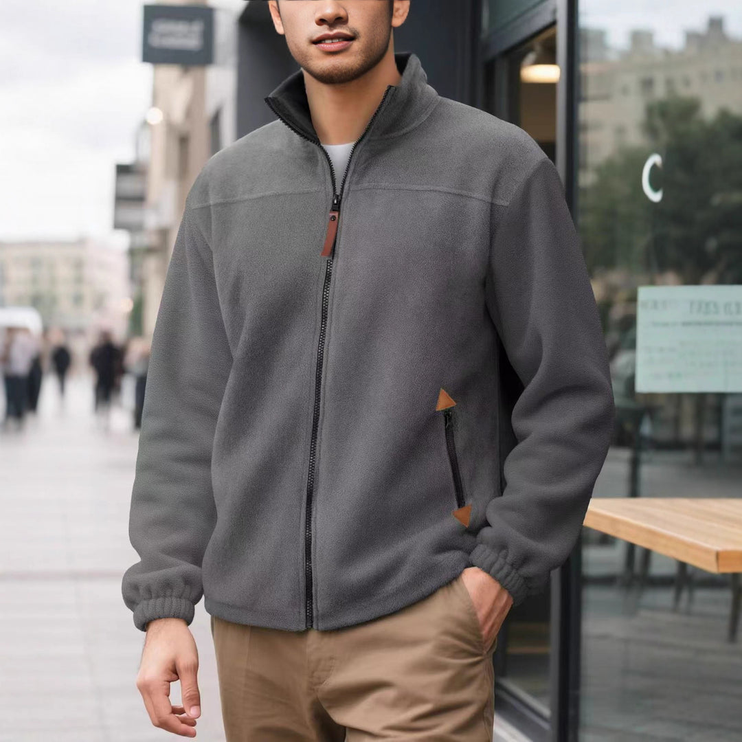 Men's fleece-lined thermal zip-up sports hoodie in five colors – photo 1 of 10