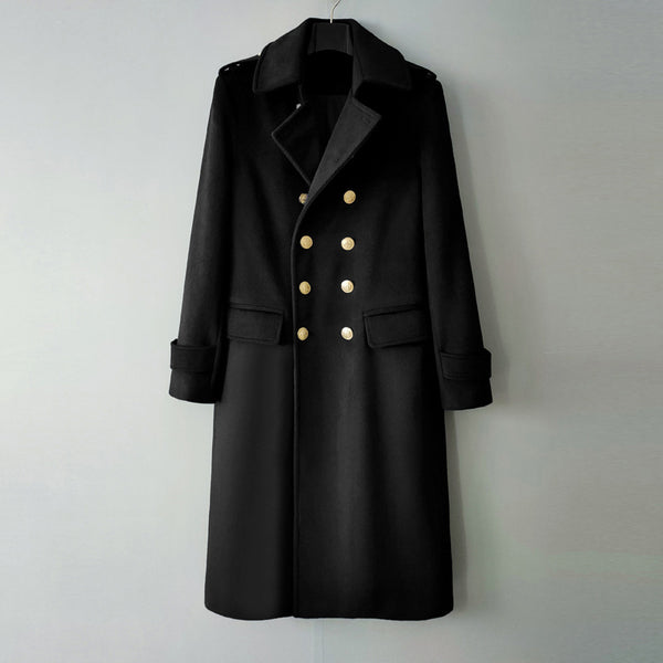 Double Breasted Extended Woolen Coat - WOMONA.COM