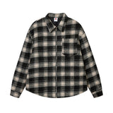 Plaid Shirt Cotton-padded Coat For Men