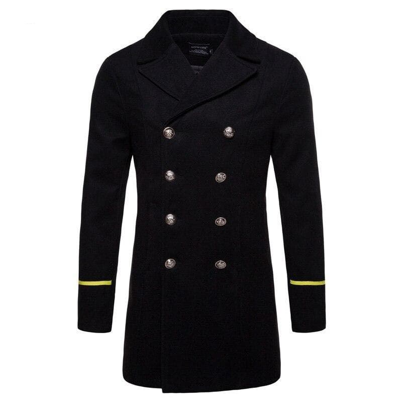 Fashion Wool Coat Mid-length Men's Trench Coat - WOMONA.COM