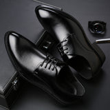 tie business men leather shoes - WOMONA.COM