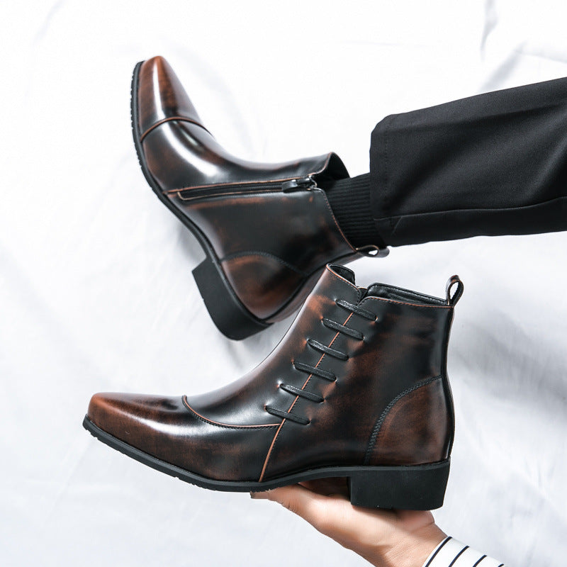 Men's brown British style Martin boots