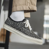 Low-Top Leopard Leather Casual Vintage British Sneakers - WOMONA.COM