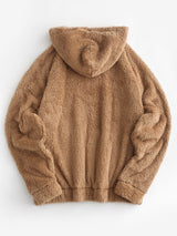 Ear Hooded Warm Fleece Sweatshirt - WOMONA.COM