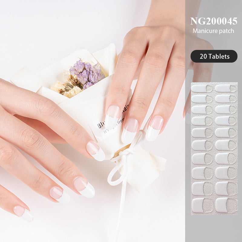 Semi Cured Gel Nails Art Stickers Transparent Solid Color - WOMONA.COM