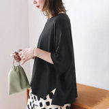 Japanese 6-color Cotton Batwing Sleeve Oversized Loose T-shirt For Women