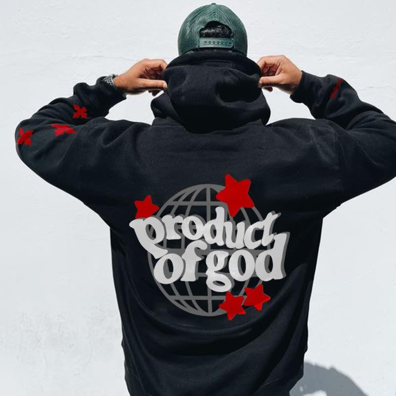Pocket Drawstring Printed Hoodie Men - WOMONA.COM