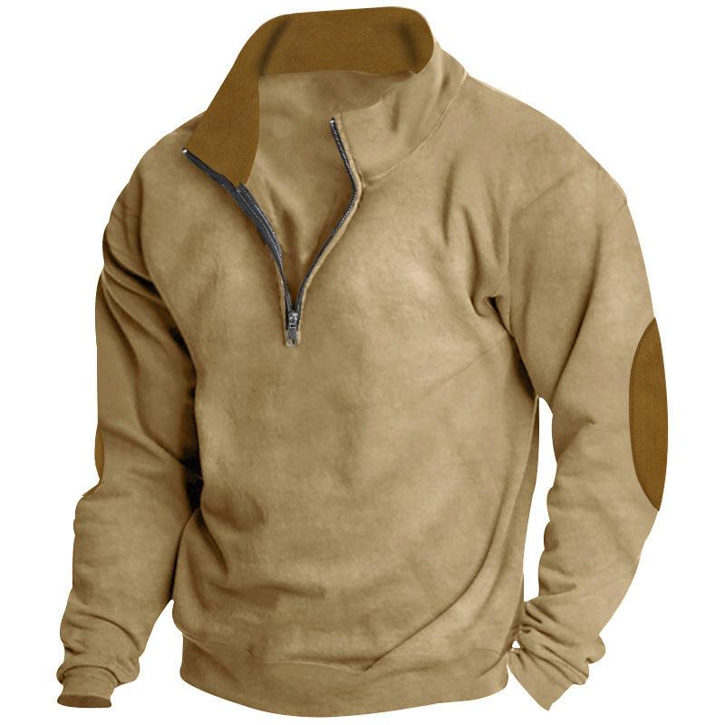 Casual Multicolor Stand Collar Long Sleeve Sweater - WOMONA.COM